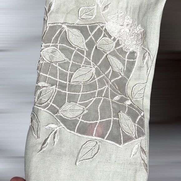 PUNT ROMA Linen Embroidered Blazer, 3/4 length sleeves  EUR 38, US 6 - Picture 8 of 14